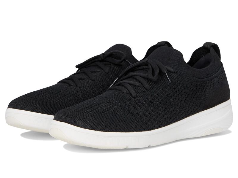 フィットフロップ レディース シューズ スニーカー レース ニット Fitflop SuperQ Knit SlipOn Laced Sneakers Black ブラック