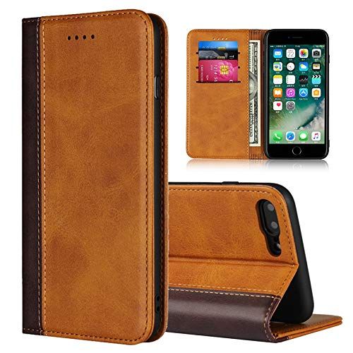 Brand New Eastwave for iPhone 7 Plus/ 8 Plus Case Notebook Type for iPhone 8 Plus Notebook Case for iPhone 7 Plus Case Handbook Type Synthetic Leather Built-in Magnetic Wallet Cover Card Storage 4 Colors Light Bra