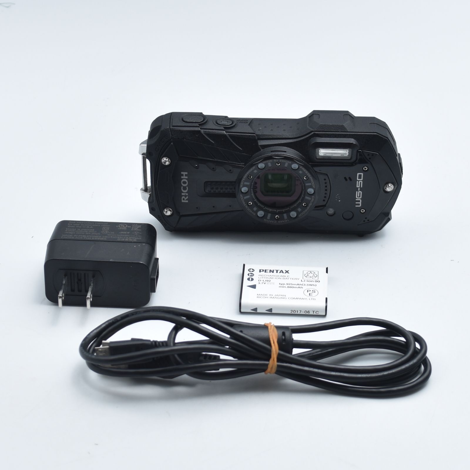 B#13105 RICOH 防水デジタルカメラ RICOH WG-50 ブラック 防水14m耐ショック1.6m耐寒-10度 RICOH WG-50 BK 04571