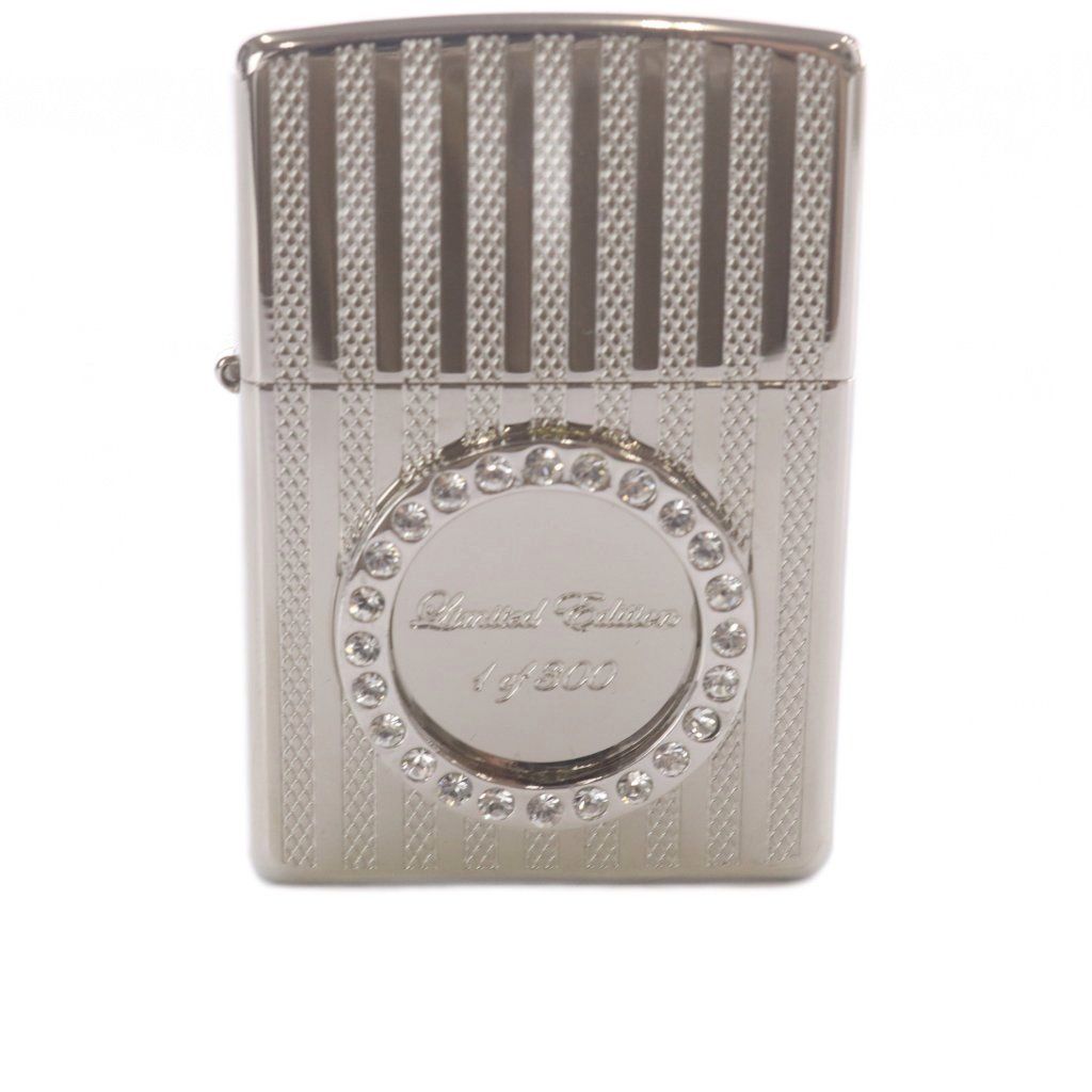 ジッポー ZIPPO オイルライター ラインストーン ストライプ 喫煙具 喫煙グッズ タバコ シルバー色 火花確認済み /YO16 ■GY18