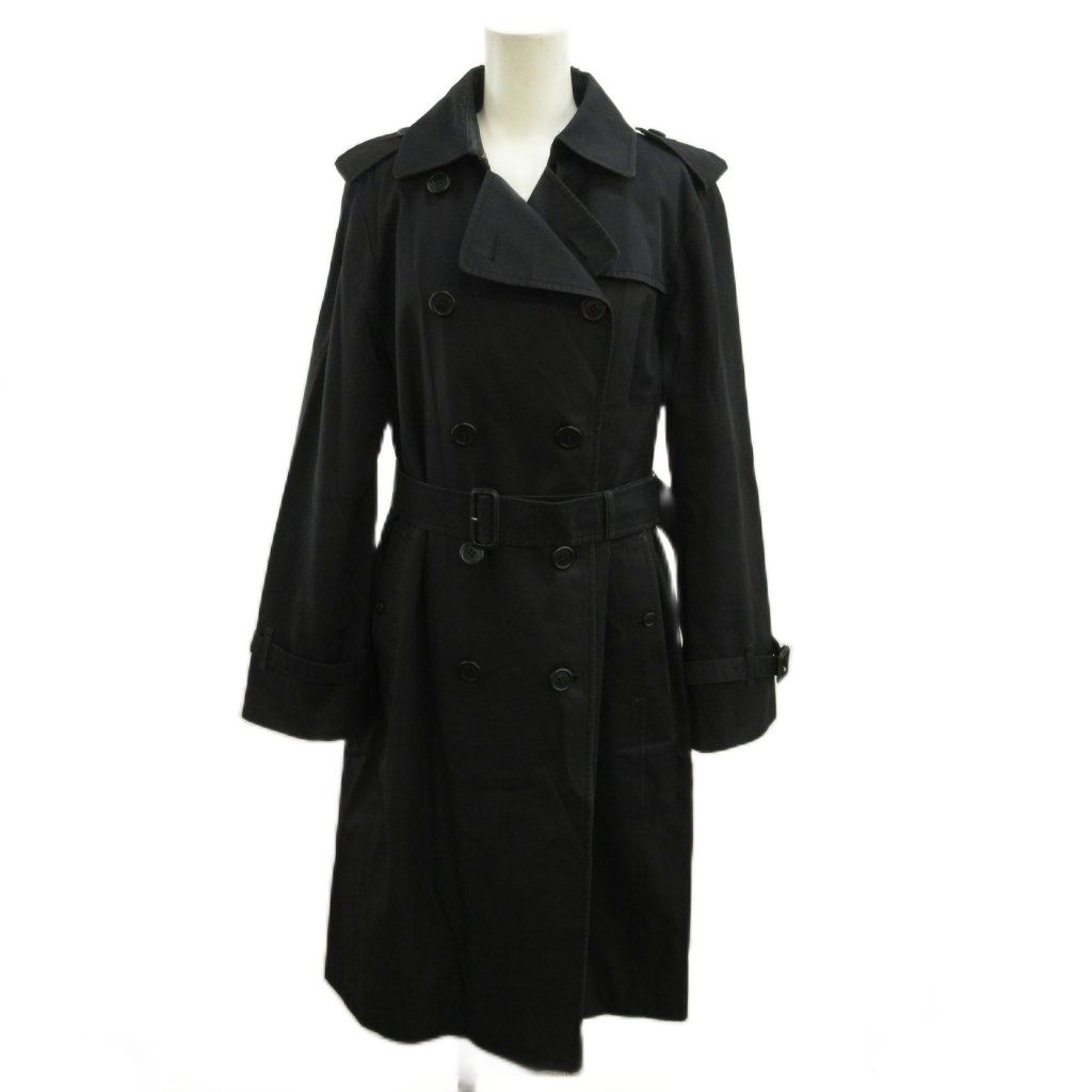 バーバリー ロンドン BURBERRY LONDON トレンチコート 11 黒 ブラック 長袖 ベルト付き エポレット付き ロング丈 FD249-231-09 /KK ECE003