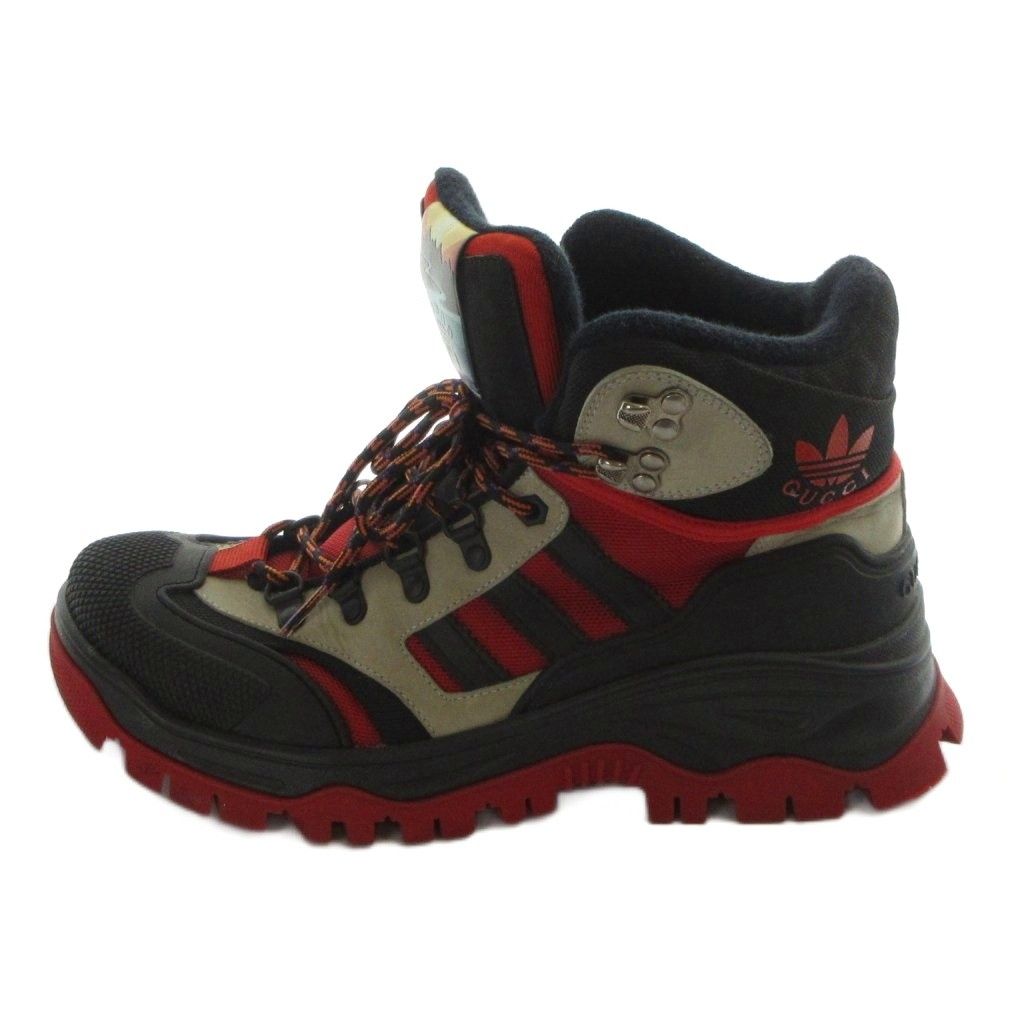 グッチ GUCCI アディダス adidas 721392 ハイカットスニーカー トレッキング ロゴ 8 27cm 黒 ブラック 赤 レッド ■GY18 /MQ ■OH 33,085円