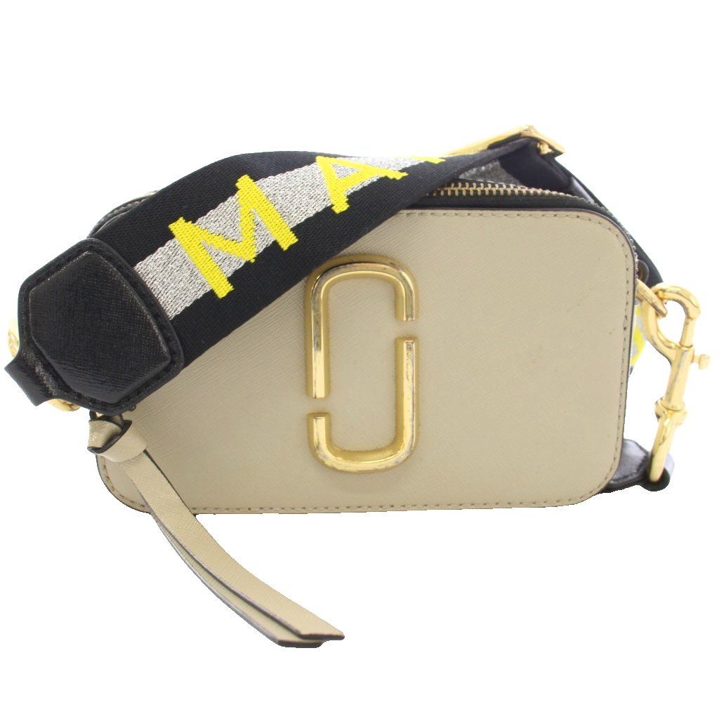 マークジェイコブス MARC JACOBS THE SNAPSHOT ショルダーバッグ カメラバッグ レザー ベージュ ピンク /TK ●D