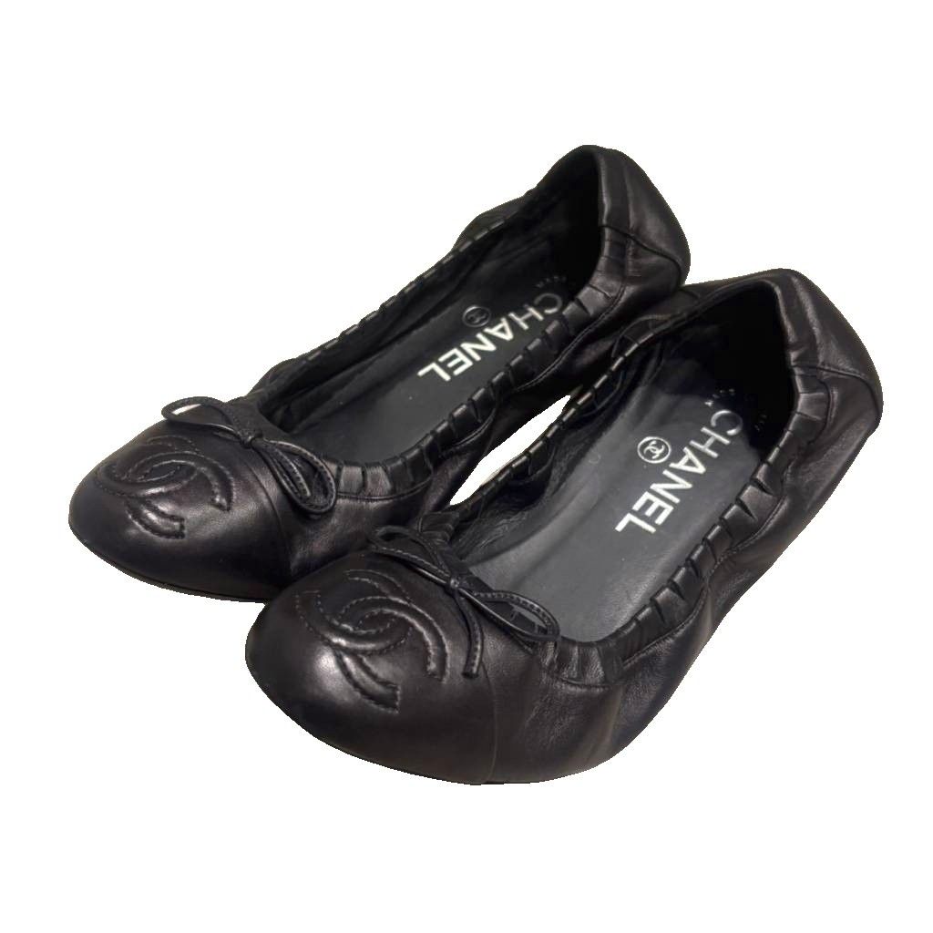 シャネル CHANEL バレエ シューズ ココマーク 36 G28952 黒 ブラック □BM