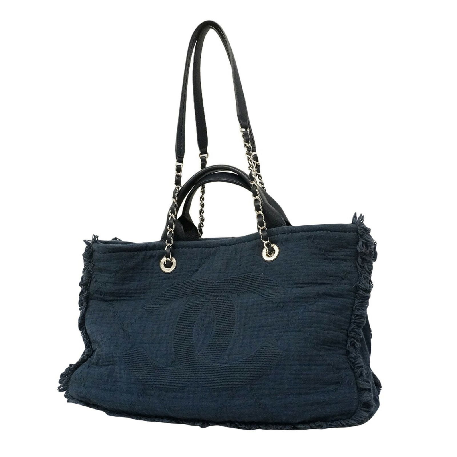 シャネル(Chanel) シャネル トートバッグ・チェーントート ドーヴィル コットン ネイビー 2wayバッグレディース 196,317円