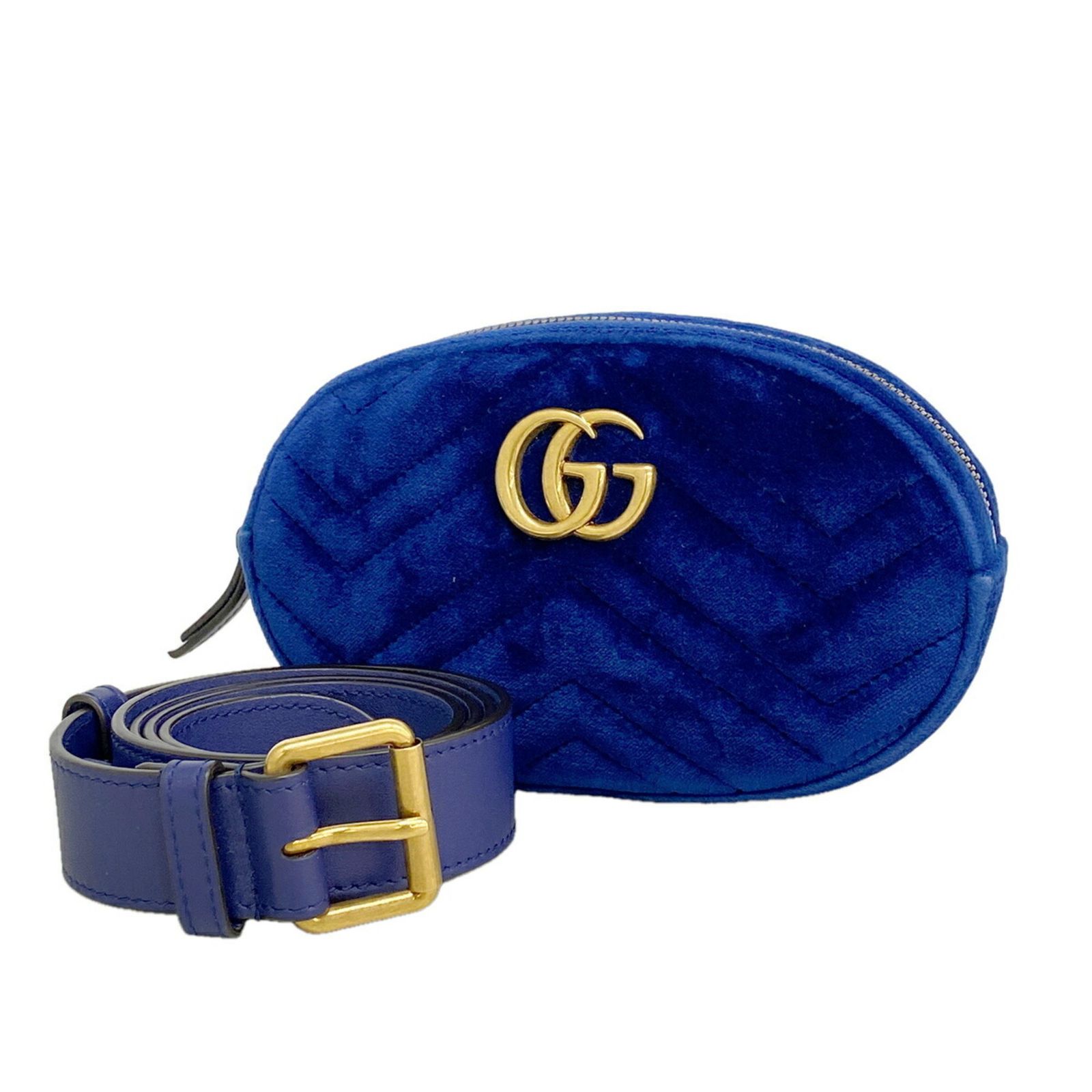 グッチ(Gucci) グッチ バッグ・ウエストバッグ 476434 スウェード ブルー レディース