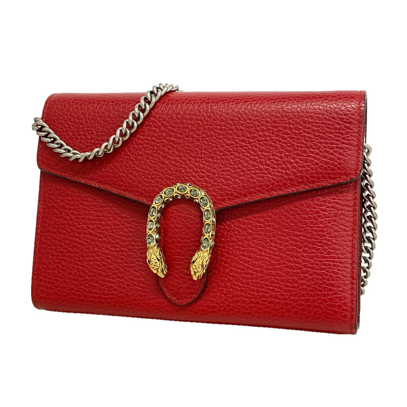 グッチ(Gucci) グッチ ショルダーバッグ ディオニュソス 401231 レザー レッド ゴールド レディース