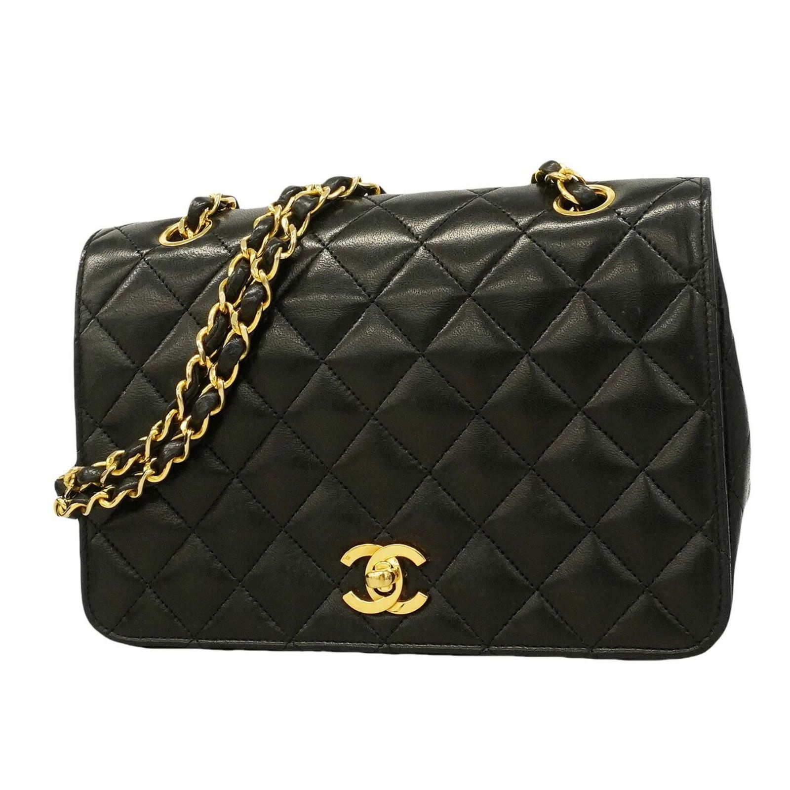 シャネル(Chanel) シャネル ショルダーバッグ マトラッセ Wチェーン ラムスキン ブラック レディース