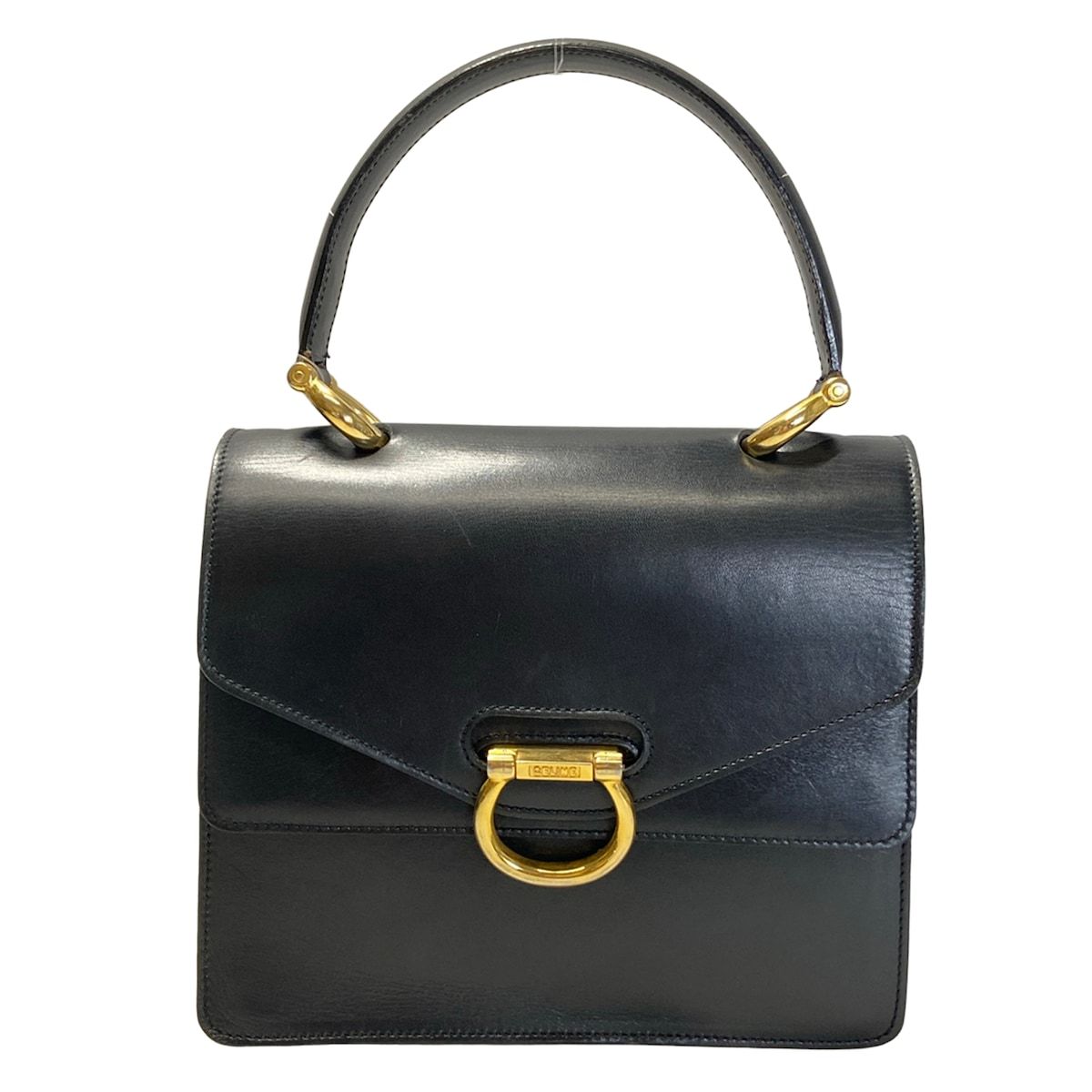 CELINE(セリーヌ) ハンドバッグ ガンチーニ 黒 レザー