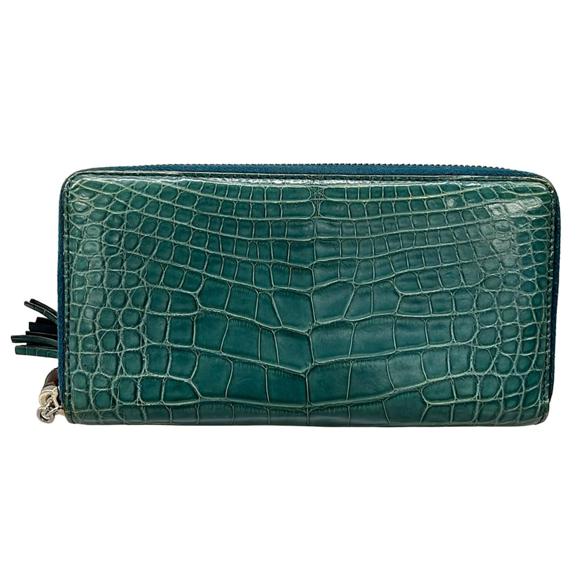 GUCCI(グッチ) 長財布 バンブー 307984 グリーン ラウンドファスナー
