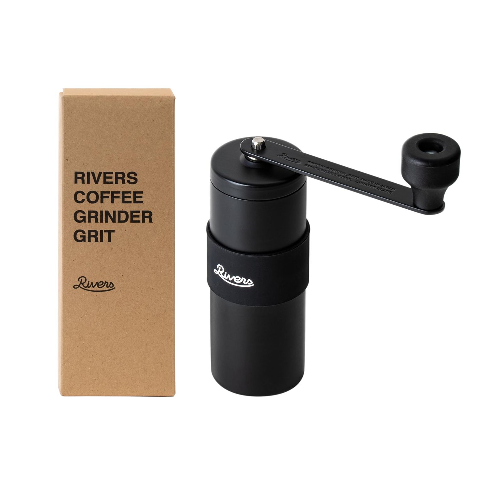 Rivers (リバーズ) コーヒーグラインダー グリット2 手挽き (日本製/お手入れ簡単) 燕三条製 調整可能 コンパクト ギフト コーヒーミル マットブラック