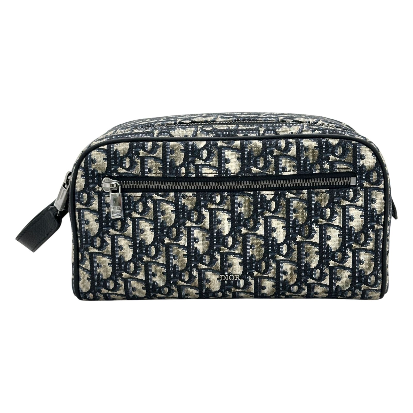 【中古】ディオール オブリーク トワレポーチ DIOR ロゴ ジャカード ネイビー シルバー金具 Nランク di57104gg 103,400円