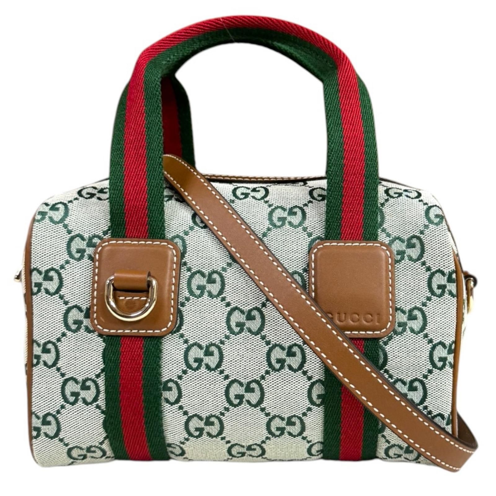 グッチ ミニボストン GGキャンバス　シェリー ショルダーバッグ GGキャンバス 856055 グリーン レディース GUCCI 中古 グッチ 108,900円