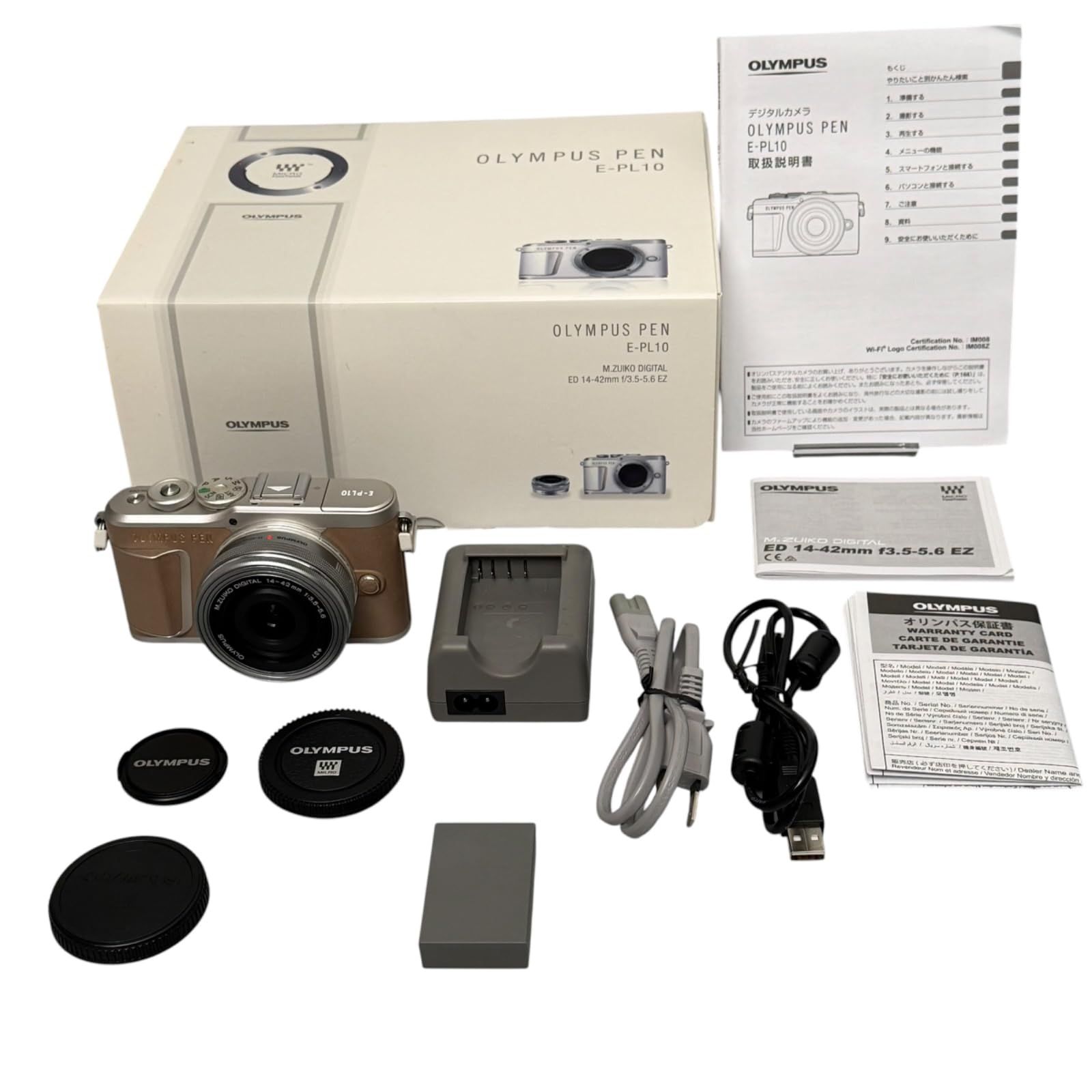 OLYMPUS ミラーレス一眼カメラ PEN E-PL10 14-42mm EZレンズキット ブラウン オリンパス BRAUN 中古 美品 動作確認済み 即発送52333