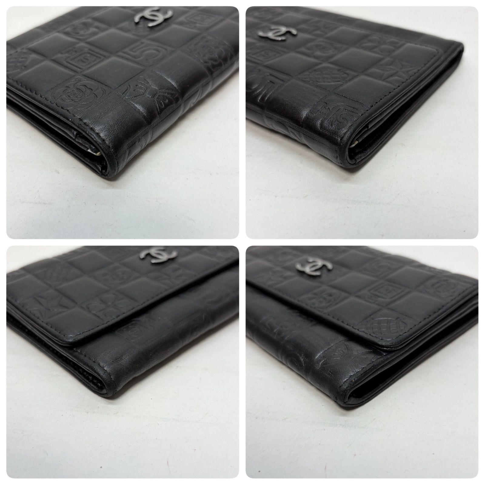 5065 CHANEL シャネル 長財布 二つ折り ブラック アイコンライン