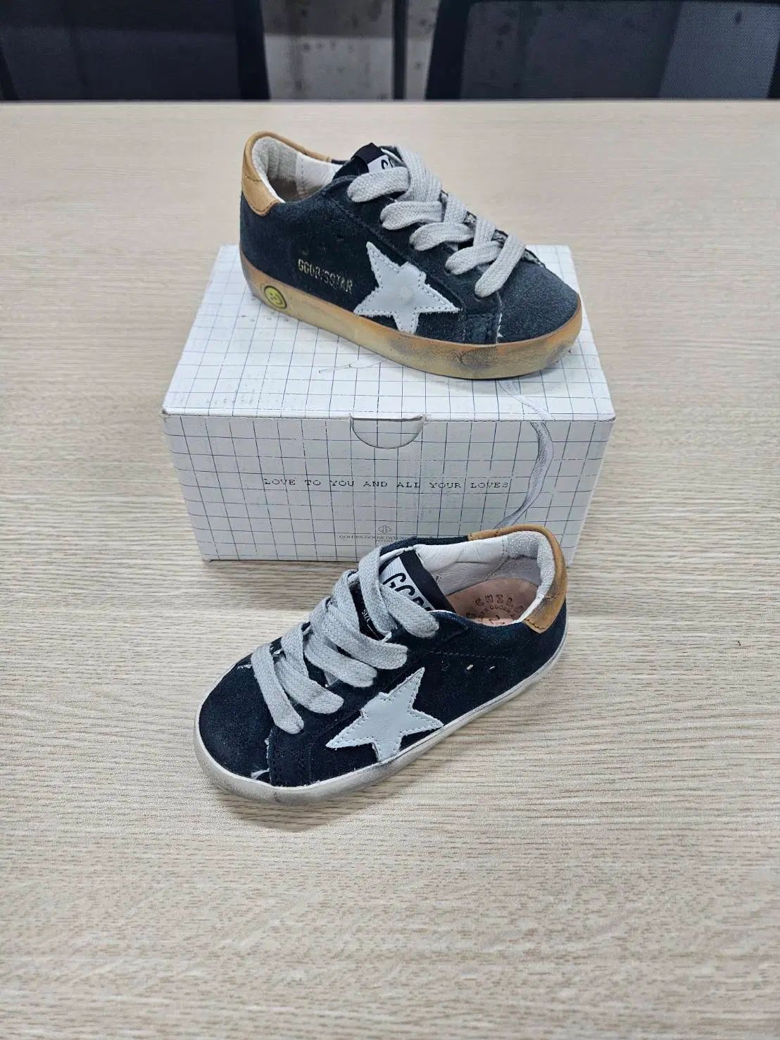 GOLDEN GOOSE ゴールデングース キッズ SUPERSTAR スニーカー ネイビー G29KS001 V3 / 24 新品 / 変色