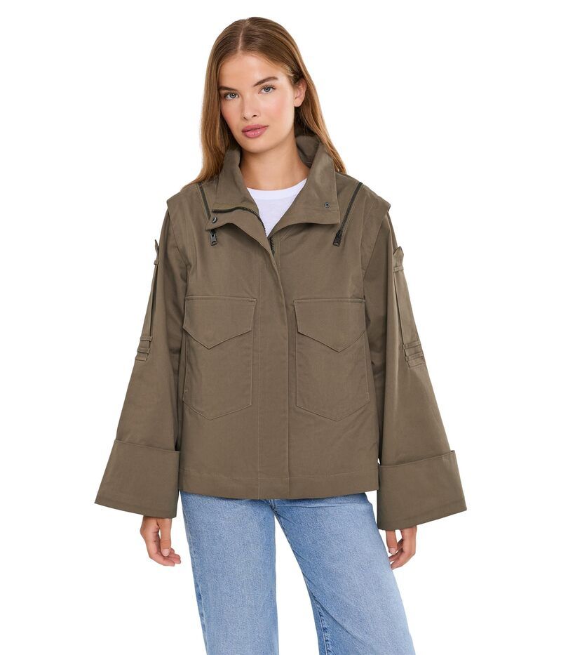 オールセインツ レディース アウター コート ジャケット Allsaints Leighton Jacket Dar khaki Gree カーキ
