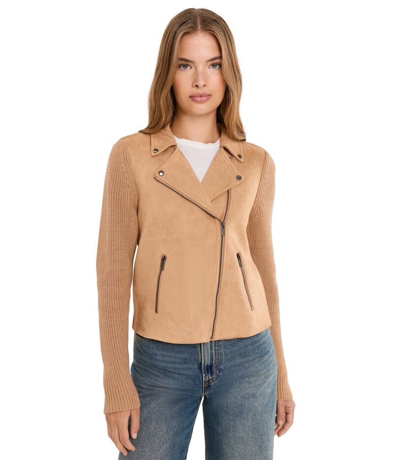 ニックプラスゾーイ レディース アウター コート プチ ジャケット Niczoe Petite Mixed Media Moto Jacket Caramel 43,080円