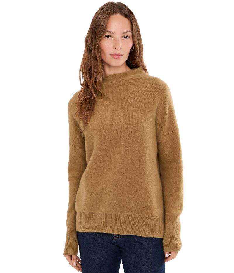 ヴィンス レディース アウター ニット・セーター スタンドネック Vince Boiled Funnel Neck Pullover Dark Carmello