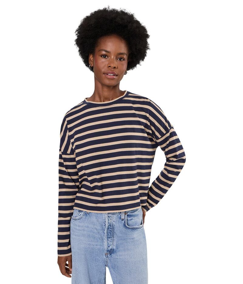 ニックプラスゾーイ レディース トップス シャツ Niczoe Soft Stripe Tee Indigo Stripe インディゴ 17,266円