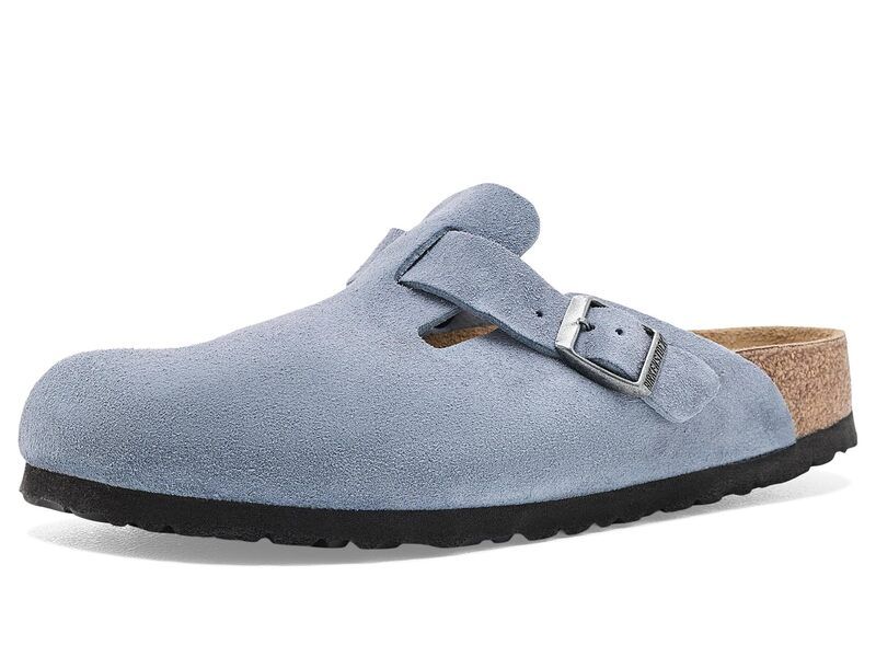 ビルケンシュトック レディース シューズ サンダル スエード Birkenstock Boston Clog Suede Stone Blue ブルー