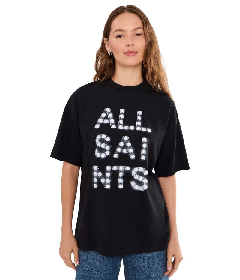 オールセインツ レディース トップス シャツ Allsaints Neon Etta Tee Black ブラック