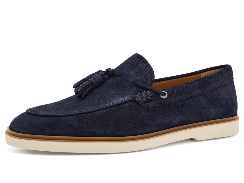 ボス メンズ シューズ スリッポン・ローファー スエード Boss Hedley Suede Loafers Dark Blue ブルー