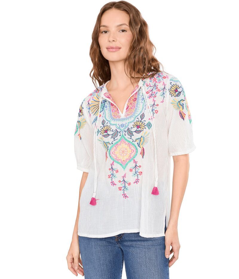ジョニーワズ レディース トップス シャツ ブラウス Johnny Was Margot Short Sleeve Blouse Natural GGT