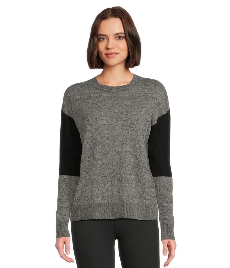 スマートウール レディース アウター ニット・セーター カラーブロック Smartwool Edgewood Colorblock Crew Sweater Black ブラック