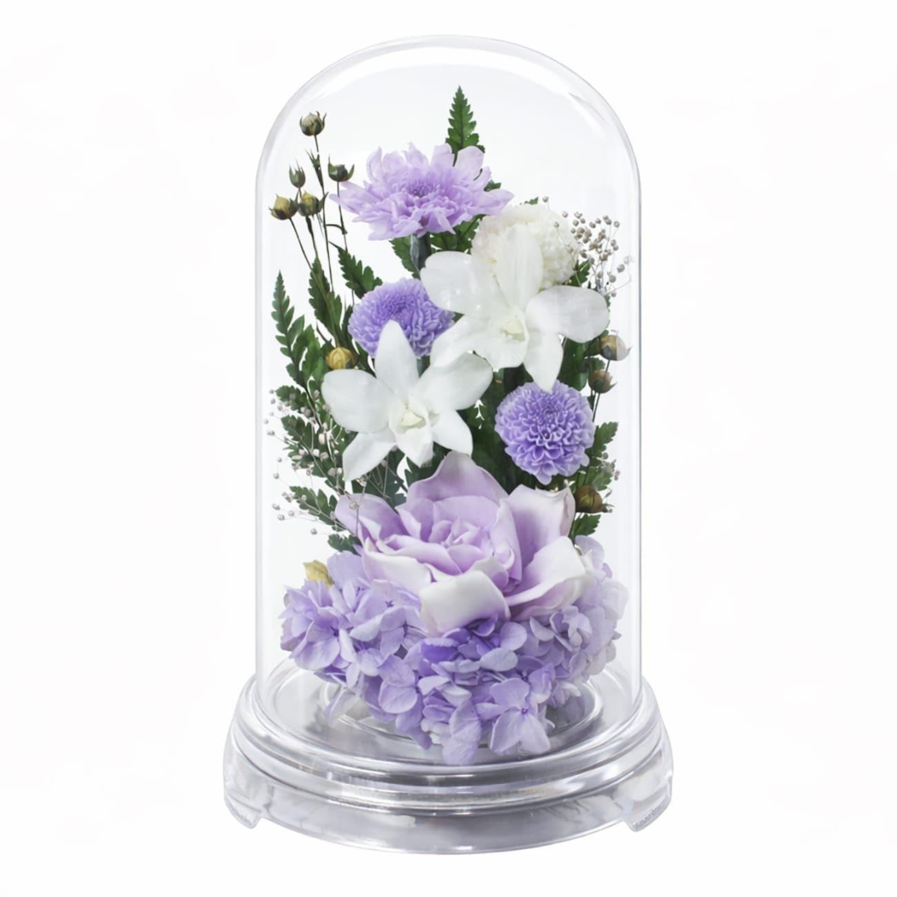 仏花 プリザーブドフラワー お供え お花 お悔やみ お彼岸 仏壇 枯れない 仏花 お供え 花 お悔やみ お盆 新盆 初盆 お彼岸 ペットブリザードフラワー 仏花ドーム はづき (藍-あい-) 7,243円
