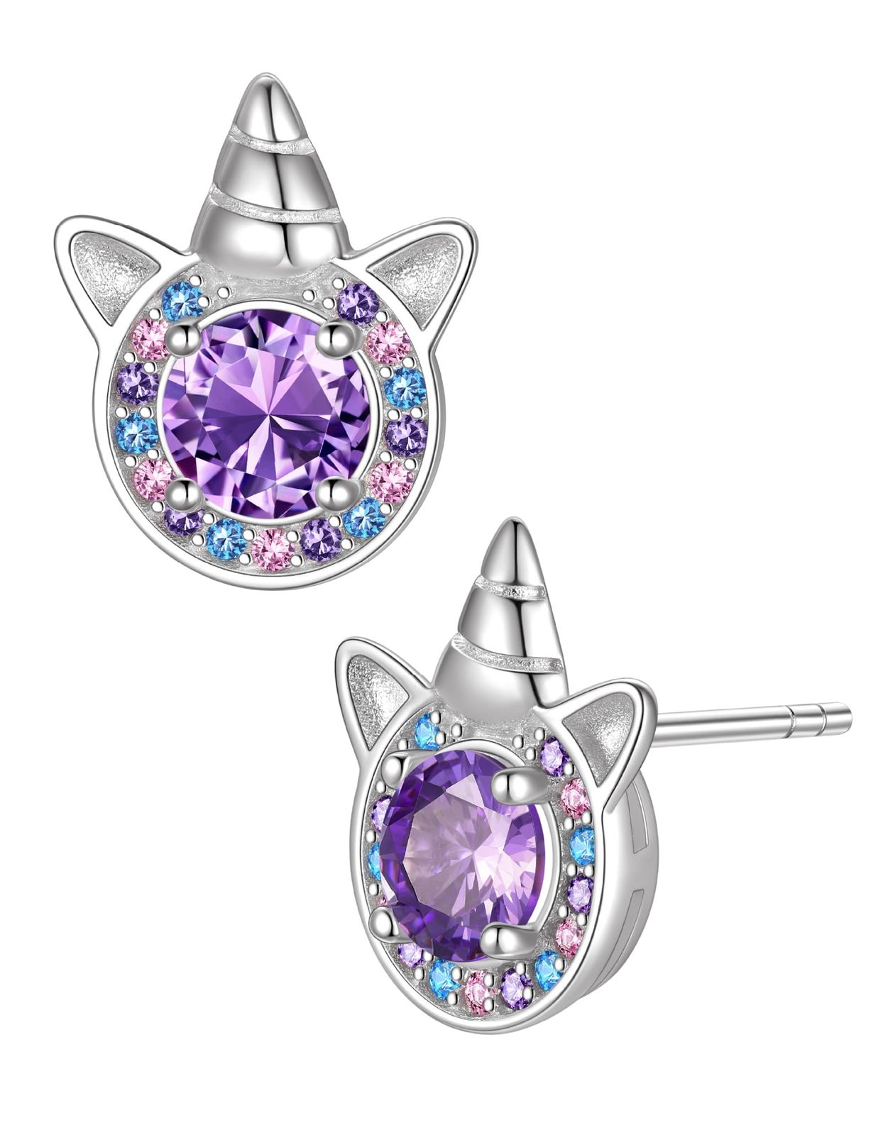 5mm 誕生石 ピアス レディース ユニコーン イヤリング ジルコニア シルバー925 ピアス 金属アレルギー対応 12ヶ月対応 -6月 5,760円