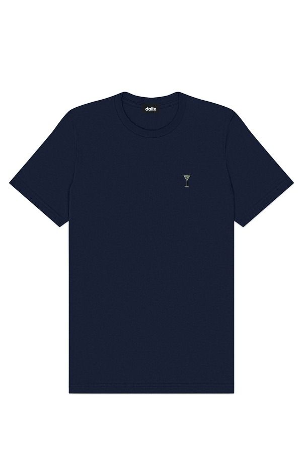 ダリックス メンズ トップス Tシャツ コットン Dalix Mens Martini Cotton Tee Navy Blue ネイビー