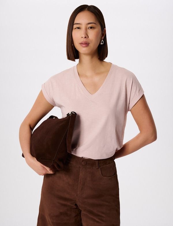 ホイッスルズ レディース トップス シャツ Vネック キャップ Whistles Willa VNeck Cap Sleeve TShirt Pale Pink ピンク 13,305円