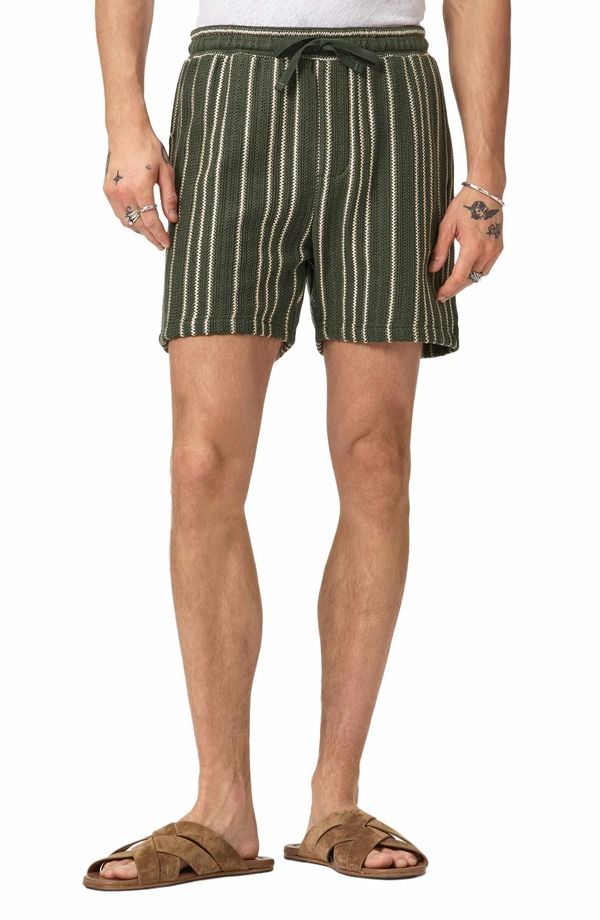 ジョンバルベイトス メンズ ボトムス ハーフパンツ・ショーツ ショートパンツ コットン John Varvatos Everson Vertical Texture Stripe Cotton Ble 45,370円