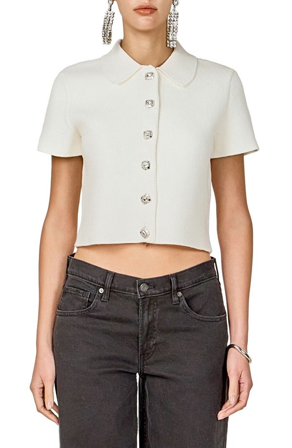 エンドレスローズ レディース トップス シャツ Endless Rose Jewel Buttoned Top IVORY アイボリー