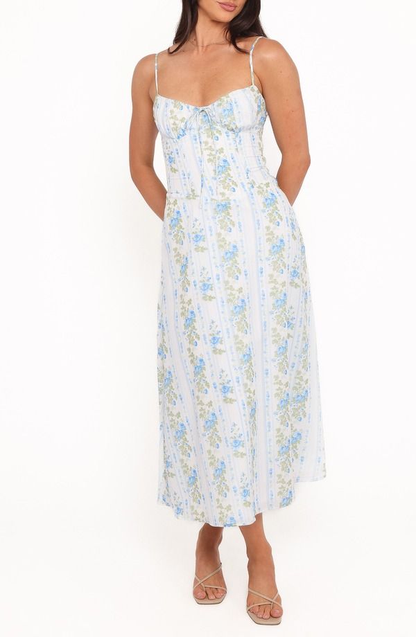 ペタルアンドパップ レディース トップス ワンピース ミディ Petal Pup Florencia Midi Dress BLUE FLORAL ブルー 16,086円