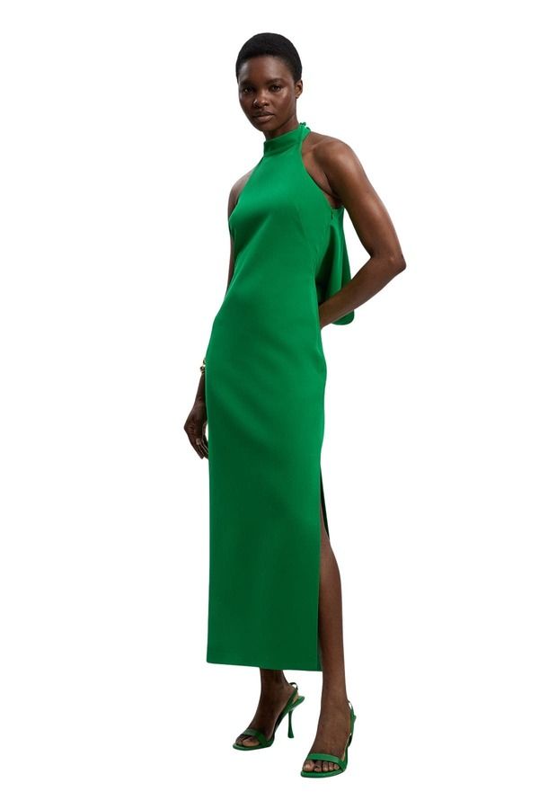 カレンミレン レディース トップス ワンピース マキシ ホルター Karen Millen Softailo red Halter Maxi Dress Green グリーン