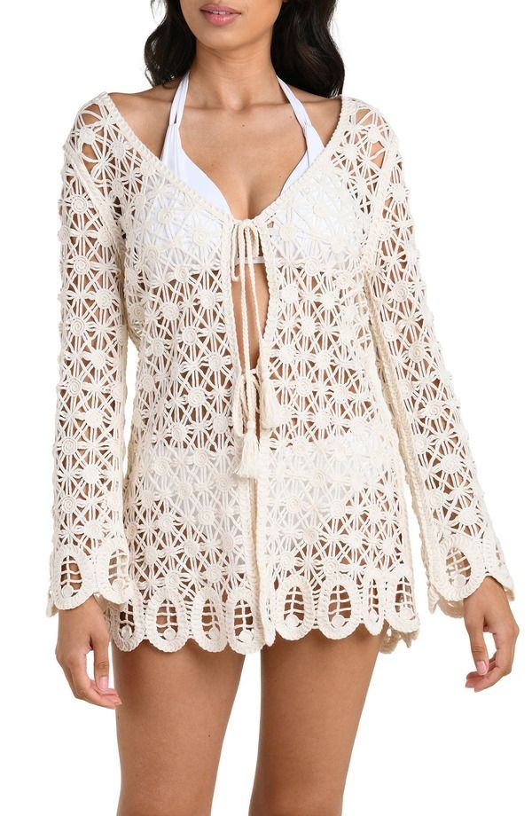 ラブランカ レディース アウター ジャケット・ブルゾン コットン La Blanca Serenity Tie Front Cotton Blend CoverUp Tunic IVORY アイボリー