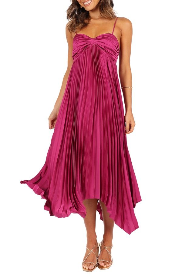 ペタルアンドパップ レディース トップス ワンピース プリーツ サテン ノースリーブ マキシ Petal Pup Vikki Pleated Sleevelessatin Maxi Dress MAG