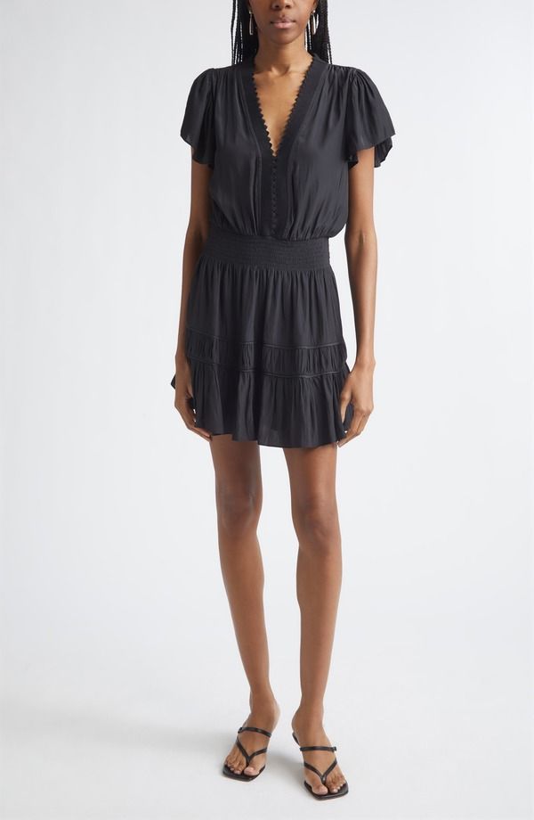 レイミー ブルック レディース トップス ワンピース ミニ Ramy Brook Irene Short Sleeve Minidress BLACK ブラック