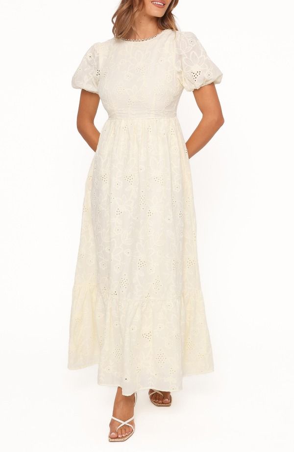 ペタルアンドパップ レディース トップス ワンピース コットン マキシ Petal Pup Janice Cotton Maxi Dress BUTTER YELLOW BRODERIE イエロー