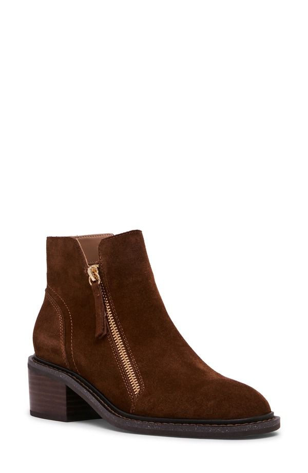 ブロンド レディース シューズ ブーツ・レインブーツ ヒール Blondo Lilani Waterproof Block Heel Bootie Women CHOCOLATE SUEDE チョコレ