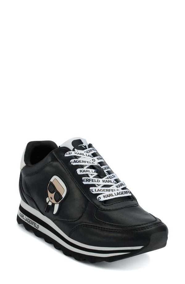 カール ラガーフェルド レディース シューズ スニーカー プラットフォーム KARLAGERFELD PARIS Platform Sneaker Women BLACK WHITE ホワイト