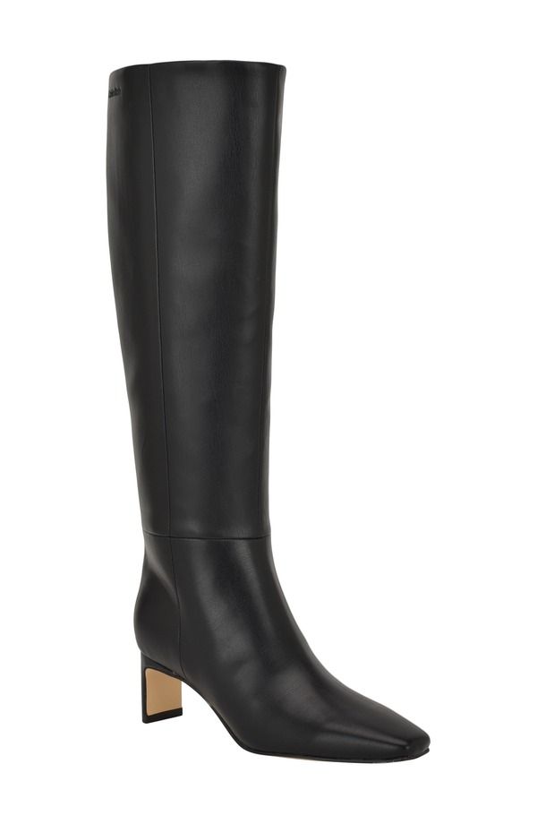 カルバンクライン レディース シューズ ブーツ・レインブーツ Calvin Klein Caterine Knee High Boot Women BLACK ブラック