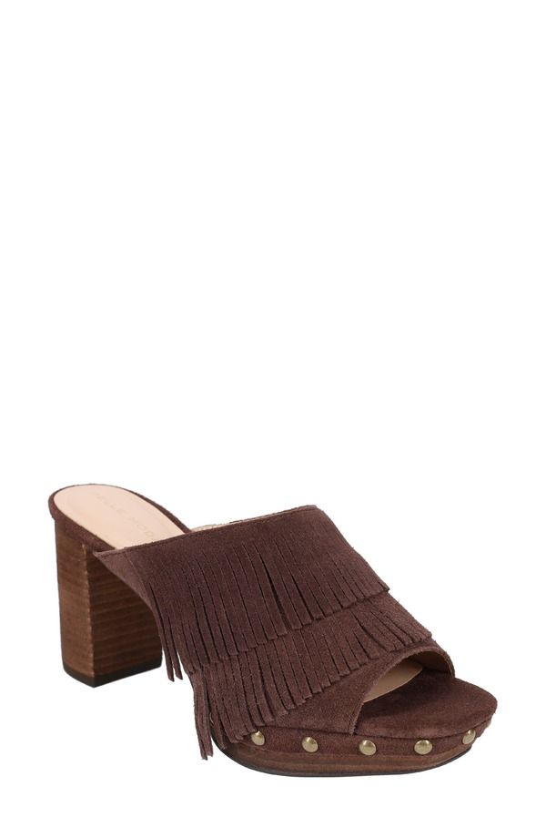 ペレモーダ レディース シューズ サンダル フリンジ ヒール Pelle Moda Fringe Studded Block Heel Sandal Women ESPRESSO
