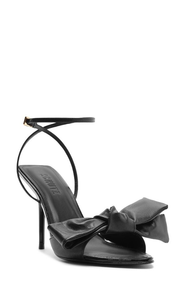 シュッツ レディース シューズ サンダル アンクル Schutz Elodie Bow Ankle Strap Sandal Women BLACK ブラック