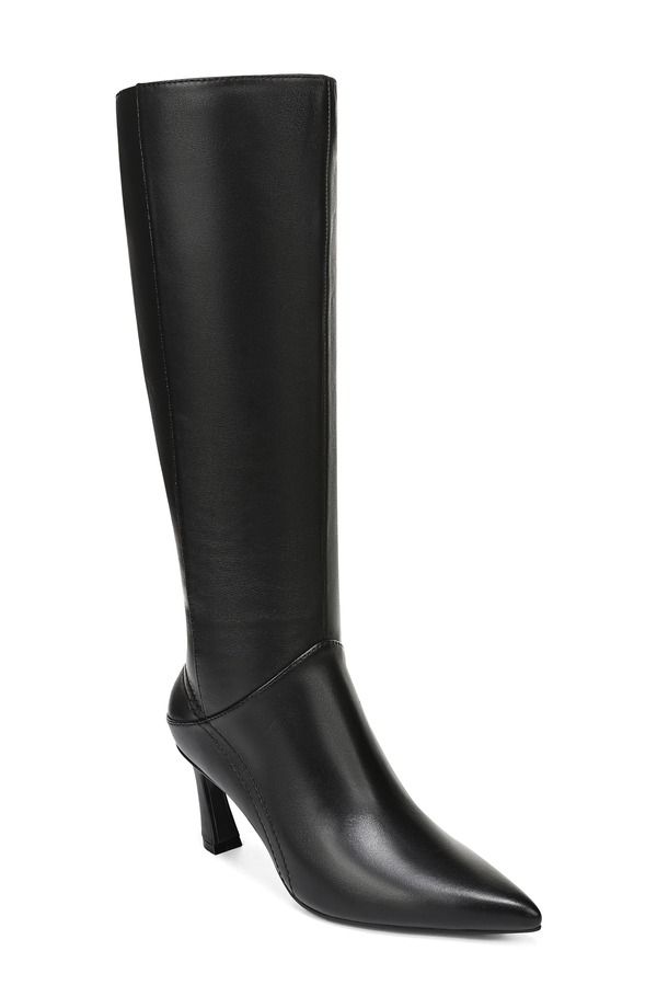 ナチュライザー レディース シューズ ブーツ・レインブーツ Naturalizer Edina Pointed Toe Knee High Boot Women BLACK LEATHER ブラック