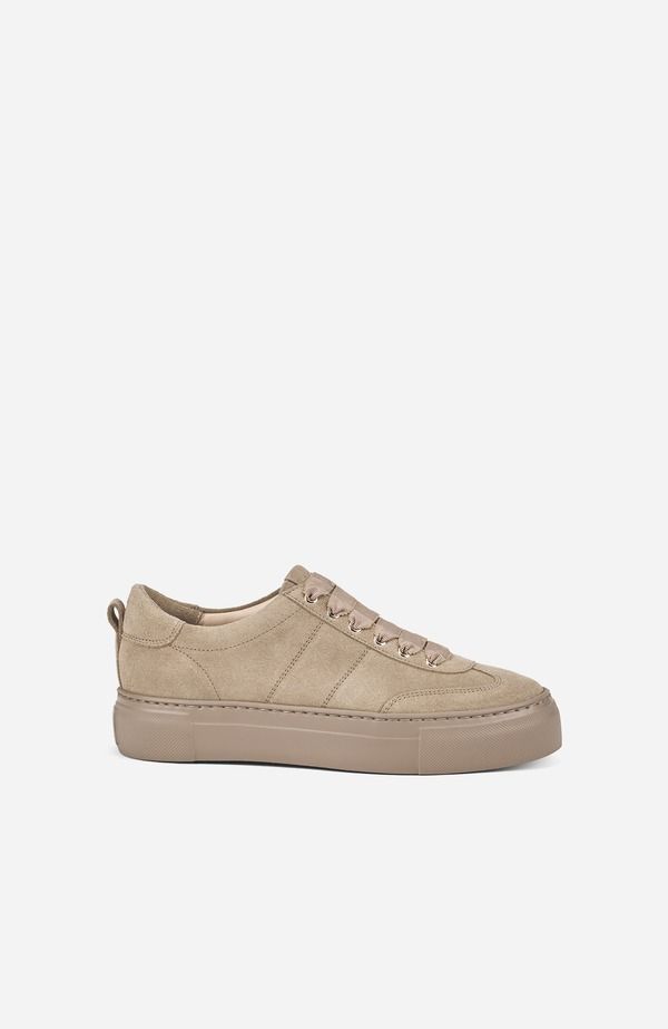 エージーエル レディース シューズ スニーカー スエード レザー AGL Cecilia Sneaker in Wateresistant Suede Leather Women Beige Velo