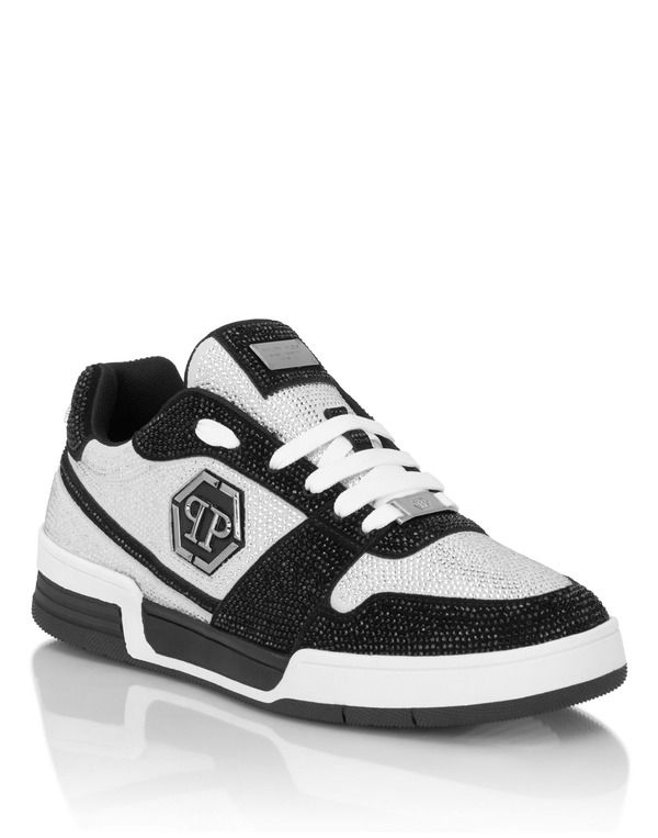 フィリッププレイン レディース シューズ スニーカー PHILIPPLEIN LowTop Sneakers PForce 78 Strass Unisex Unisex whiteblack ホワイ