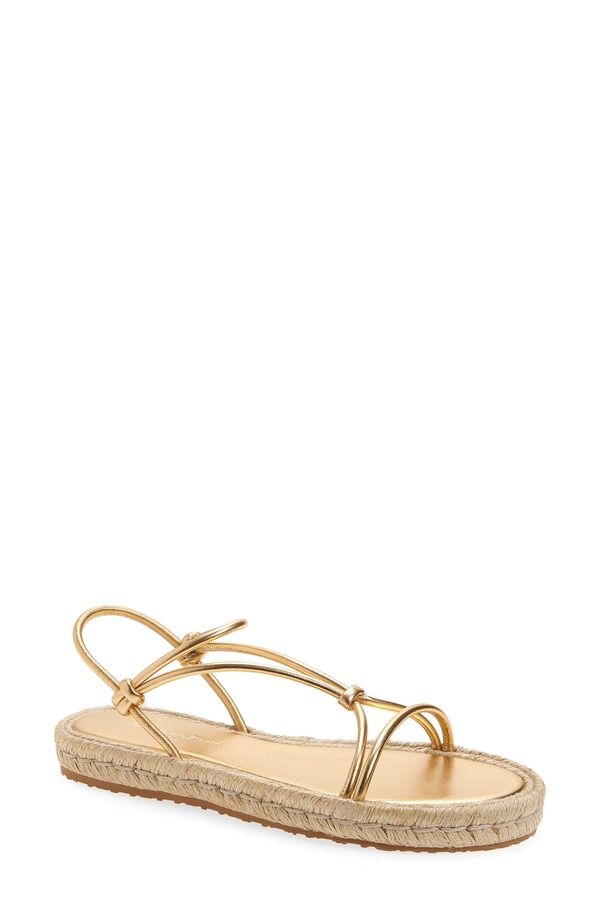 ジャンヴィト ロッシ レディース シューズ サンダル Gianvito Rossi Espadrille Cage Strap Flat Sandal Women MEKONG NATURALE